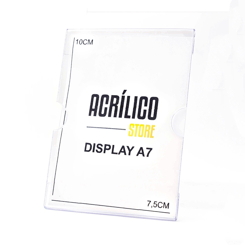 Display em Acrílico A7 Vertical (7,5x10,5cm) Display em Acrílico A7 Vertical (7,5x10,5cm)