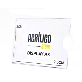 Display em Acrílico A8 Horizontal (7,5x5cm)