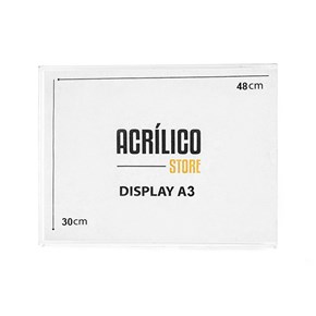 Display em Acrílico Duplo A3 Vertical (30x42cm)
