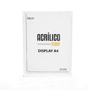 Display em Acrílico Duplo A4 Vertical (21x30cm)