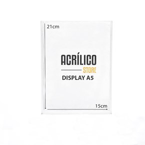 Display em Acrílico Duplo A5 Vertical (15x21cm)