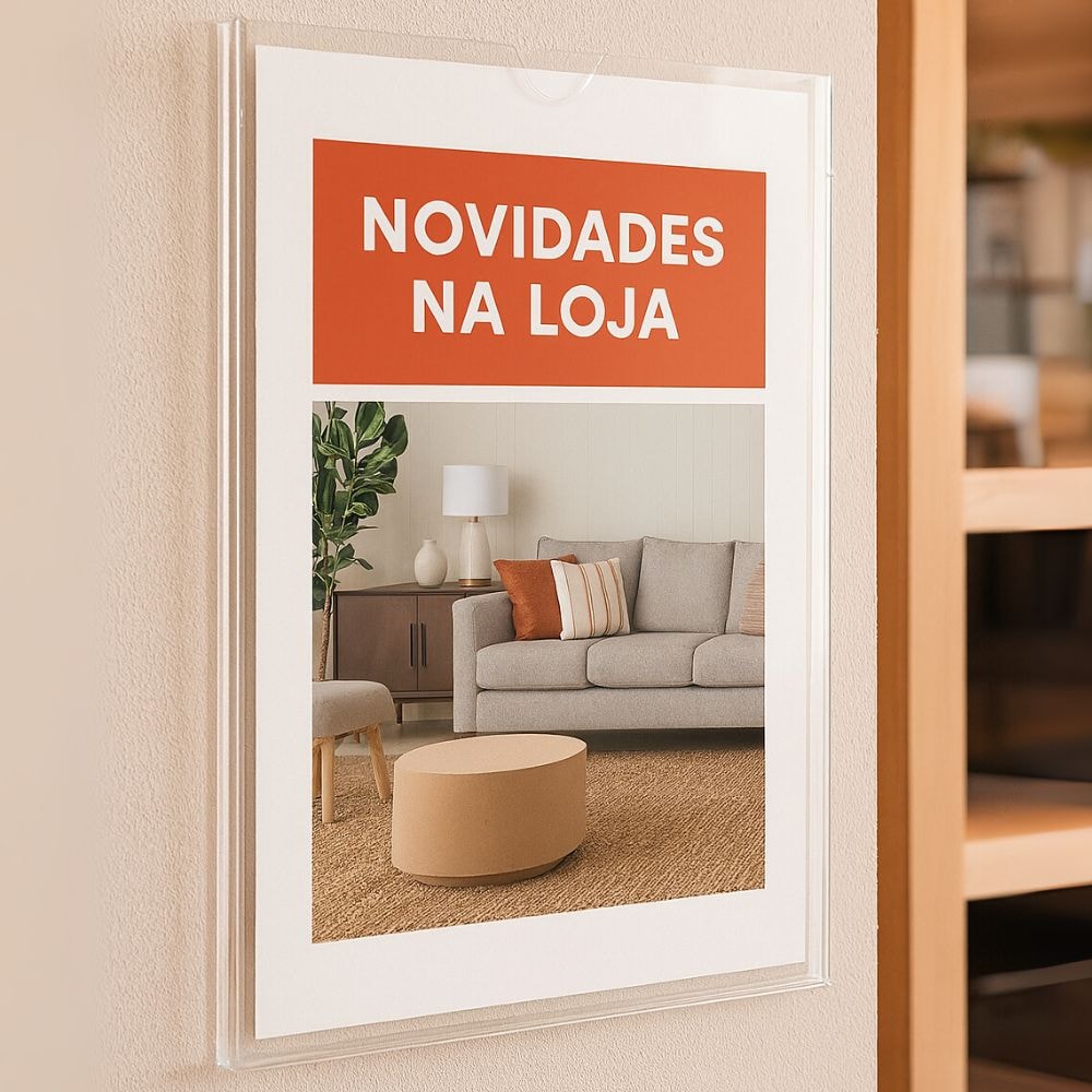 Display em Acrílico Duplo A6 Vertical (10x15cm)