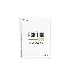 Display em Acrílico Duplo A6 Vertical (10x15cm)