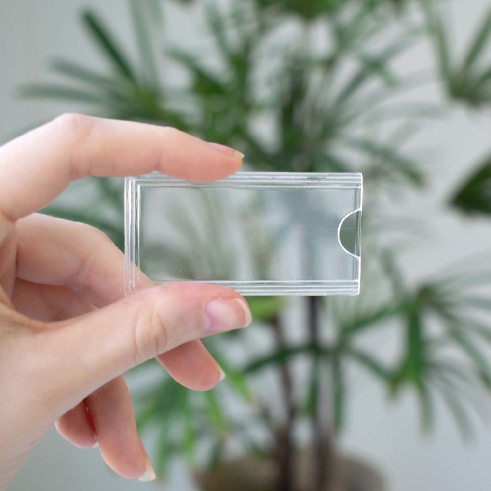 Display em Acrílico Duplo Horizontal 5,5x2,5cm Display em Acrílico Duplo Horizontal 5,5x2,5cm