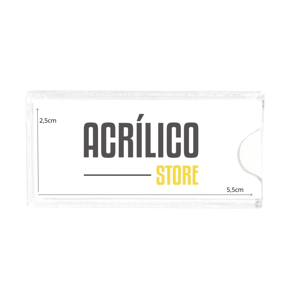 Display em Acrílico Duplo Horizontal 5,5x2,5cm Display em Acrílico Duplo Horizontal 5,5x2,5cm