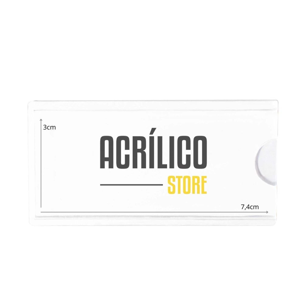 Display em Acrílico Duplo Horizontal 7,4x3cm Display em Acrílico Duplo Horizontal 7,4x3cm