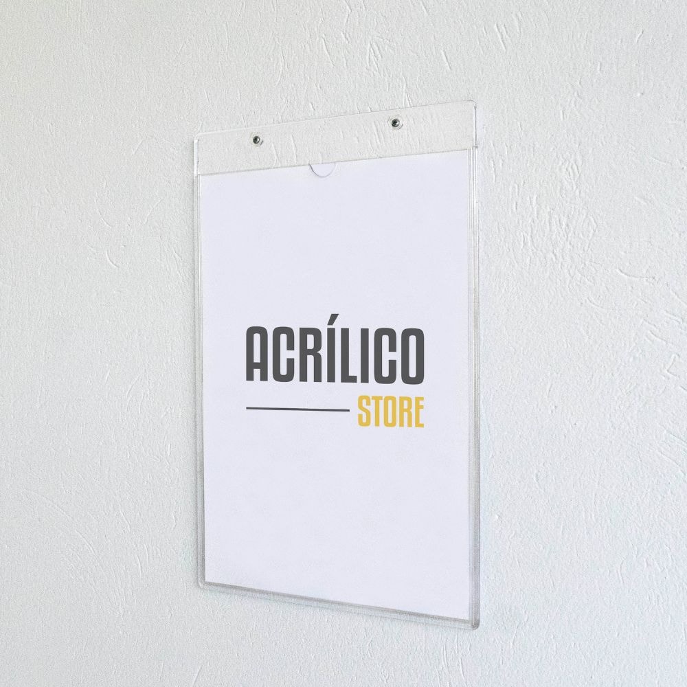 Display em Acrílico Duplo Vertical A4 para Parede (21x30cm) Display em Acrílico Duplo Vertical A4 para Parede (21x30cm)