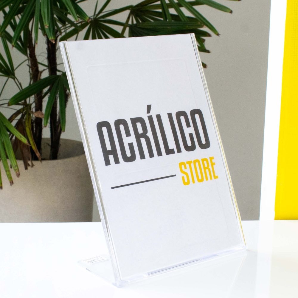Display em Acrílico Tipo L A4 Vertical (21x30cm) Display em Acrílico Tipo L A4 Vertical (21x30cm)