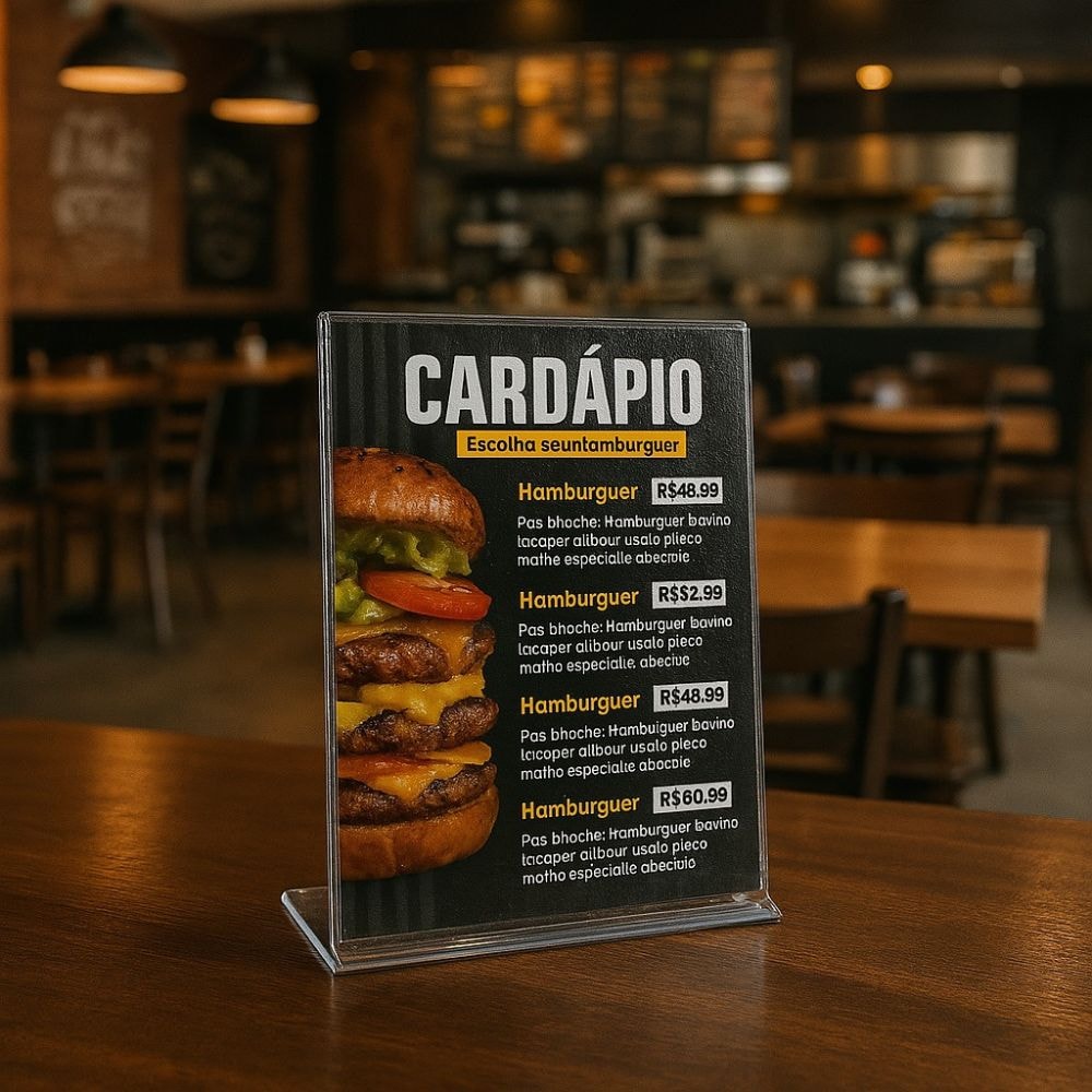 Display em Acrílico Tipo L A4 Vertical (21x30cm) Display em Acrílico Tipo L A4 Vertical (21x30cm)