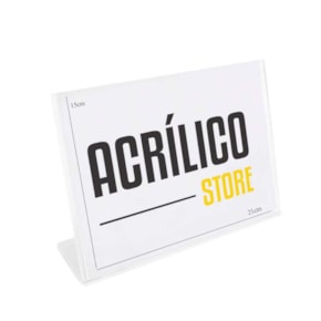 Display em Acrílico Tipo L A5 Horizontal (21x15cm)