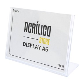 Display em Acrílico Tipo L A6 Horizontal (15x10cm)