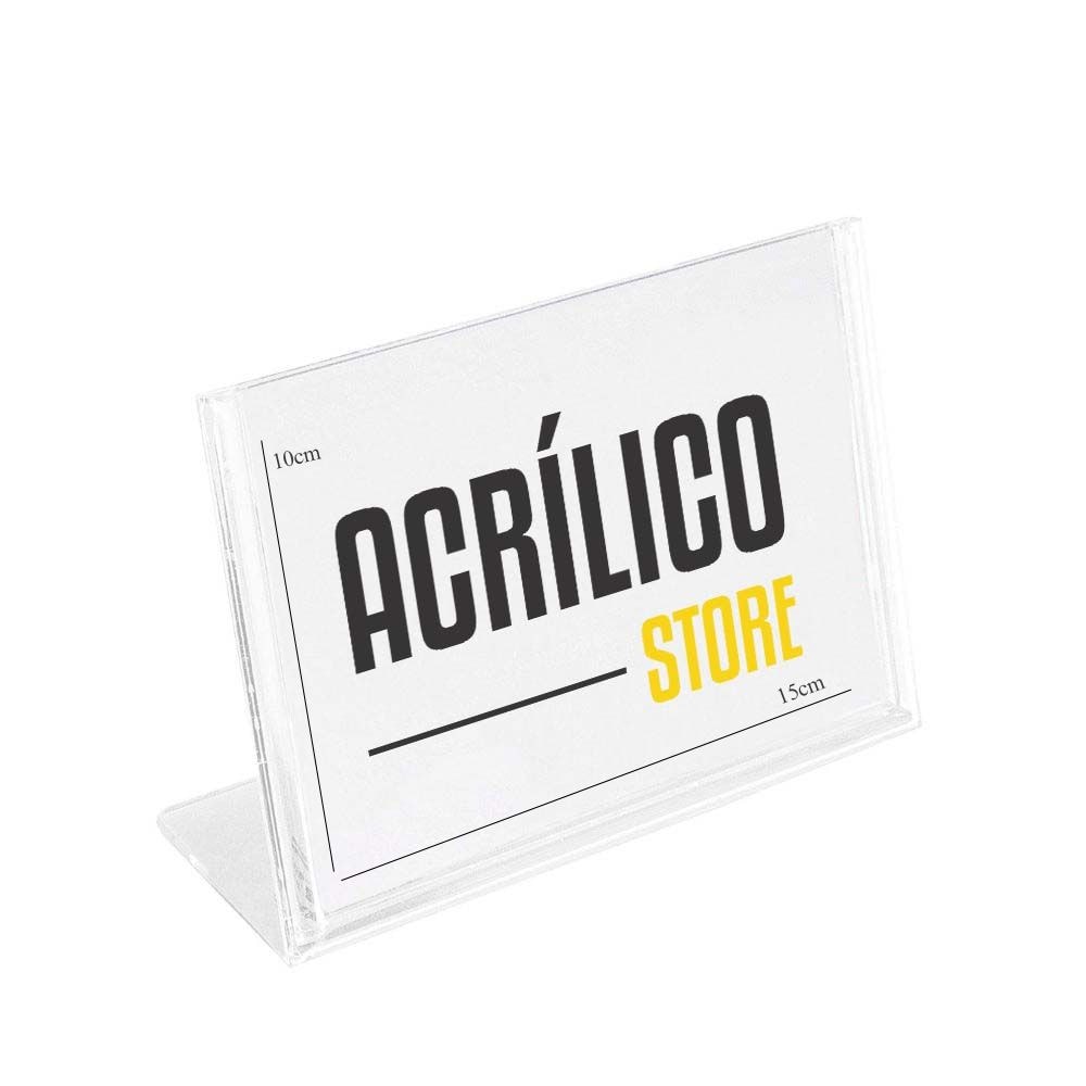 Display em Acrílico Tipo L A6 Horizontal (15x10cm)