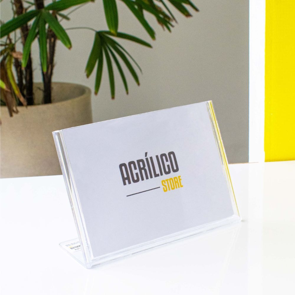 Display em Acrílico Tipo L A7 Horizontal (10,5x7,5cm) Display em Acrílico Tipo L A7 Horizontal (10,5x7,5cm)