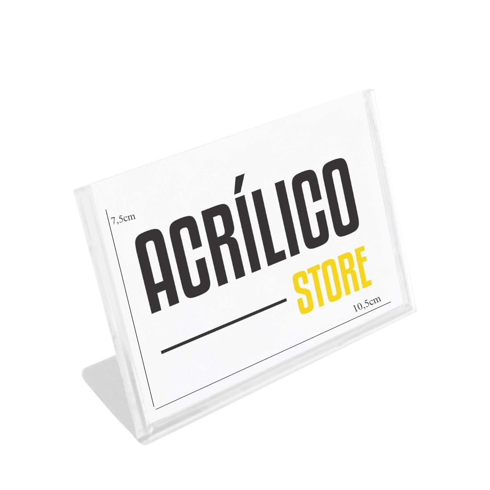 Display em Acrílico Tipo L A7 Horizontal (10,5x7,5cm) Display em Acrílico Tipo L A7 Horizontal (10,5x7,5cm)