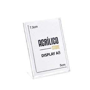 Display em Acrílico Tipo L A8 Vertical (5x7,5cm)