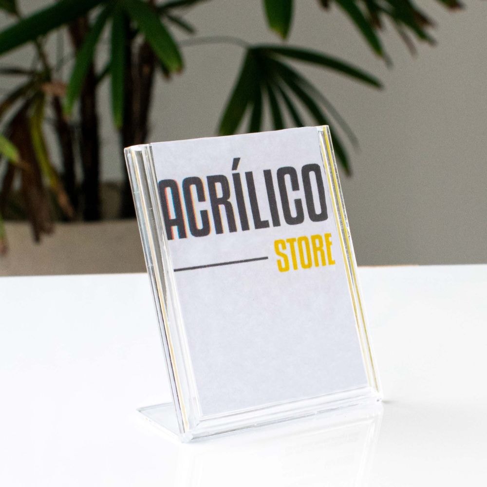 Display em Acrílico Tipo L A8 Vertical (5x7,5cm) Display em Acrílico Tipo L A8 Vertical (5x7,5cm)