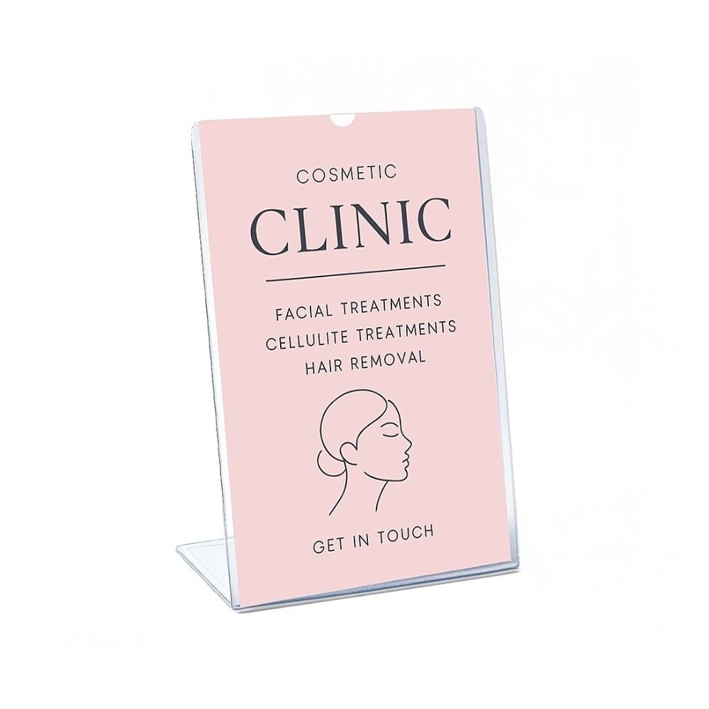 Display em Acrílico Tipo L A8 Vertical (5x7,5cm) Display em Acrílico Tipo L A8 Vertical (5x7,5cm)