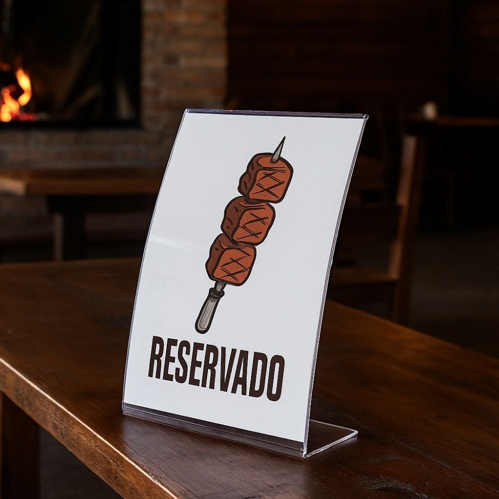 Display em Acrílico Tipo L Curvado A4 Vertical (21x30cm) Display em Acrílico Tipo L Curvado A4 Vertical (21x30cm)