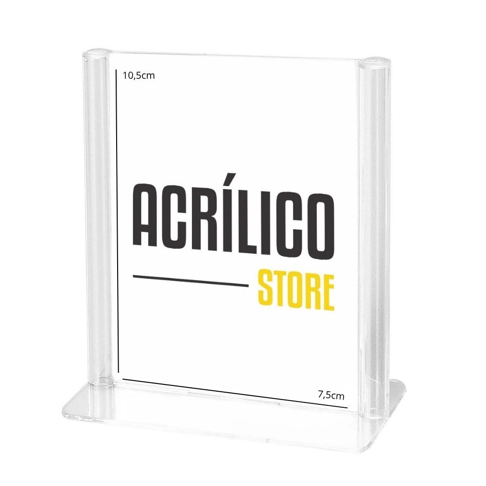 Display em Acrílico Tipo T A7 Vertical (7,5x10,5cm) Display em Acrílico Tipo T A7 Vertical (7,5x10,5cm)