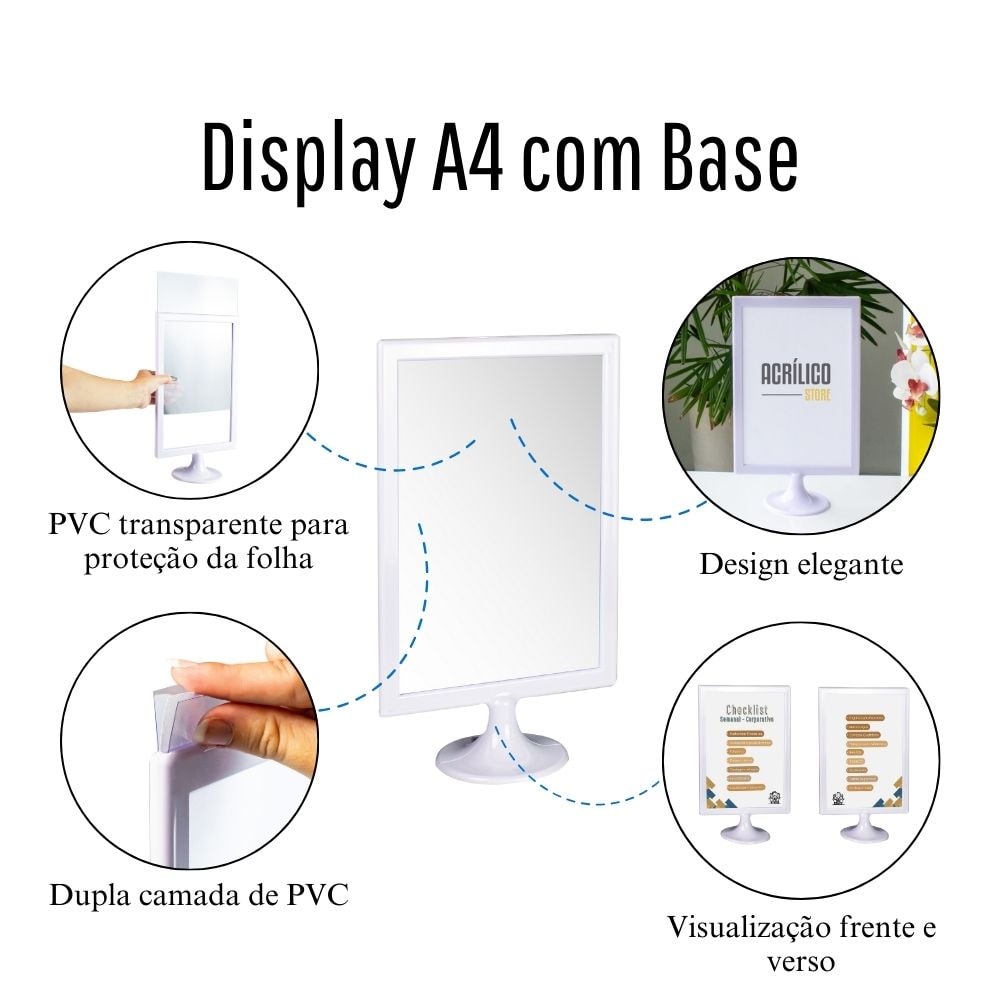Display Tipo T Branco A4 Vertical (21x30cm) Display Tipo T Branco A4 Vertical (21x30cm)