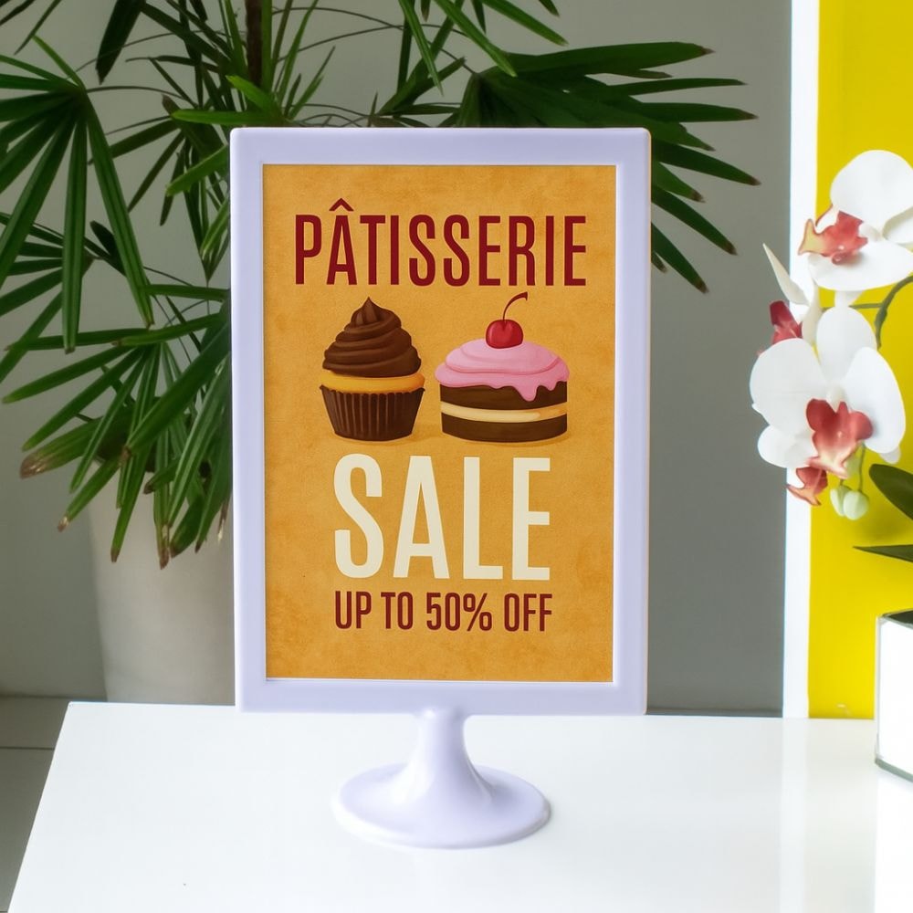 Display Tipo T Branco A4 Vertical (21x30cm) Display Tipo T Branco A4 Vertical (21x30cm)