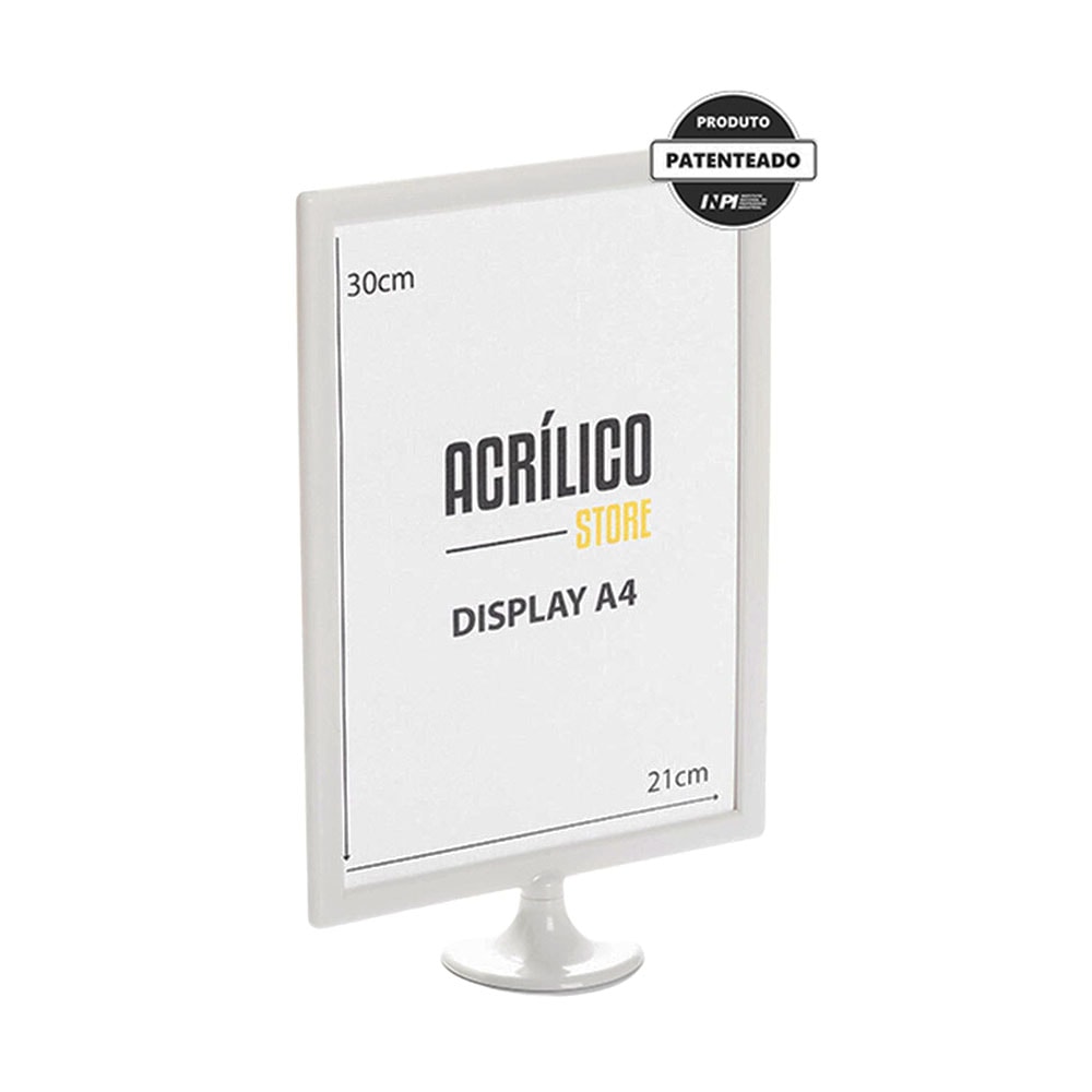 Display Tipo T Branco A4 Vertical (21x30cm) Display Tipo T Branco A4 Vertical (21x30cm)