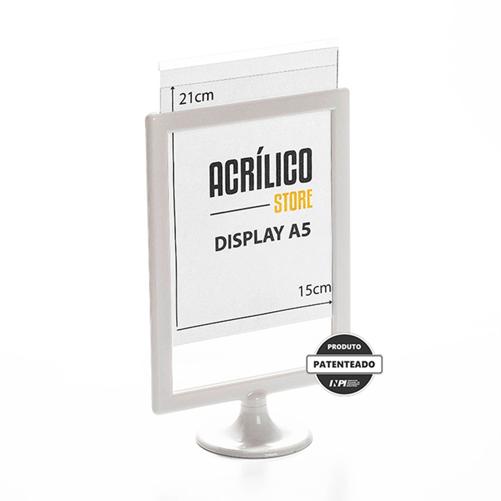 Display Tipo T Branco A5 Vertical (15x21cm) Display Tipo T Branco A5 Vertical (15x21cm)