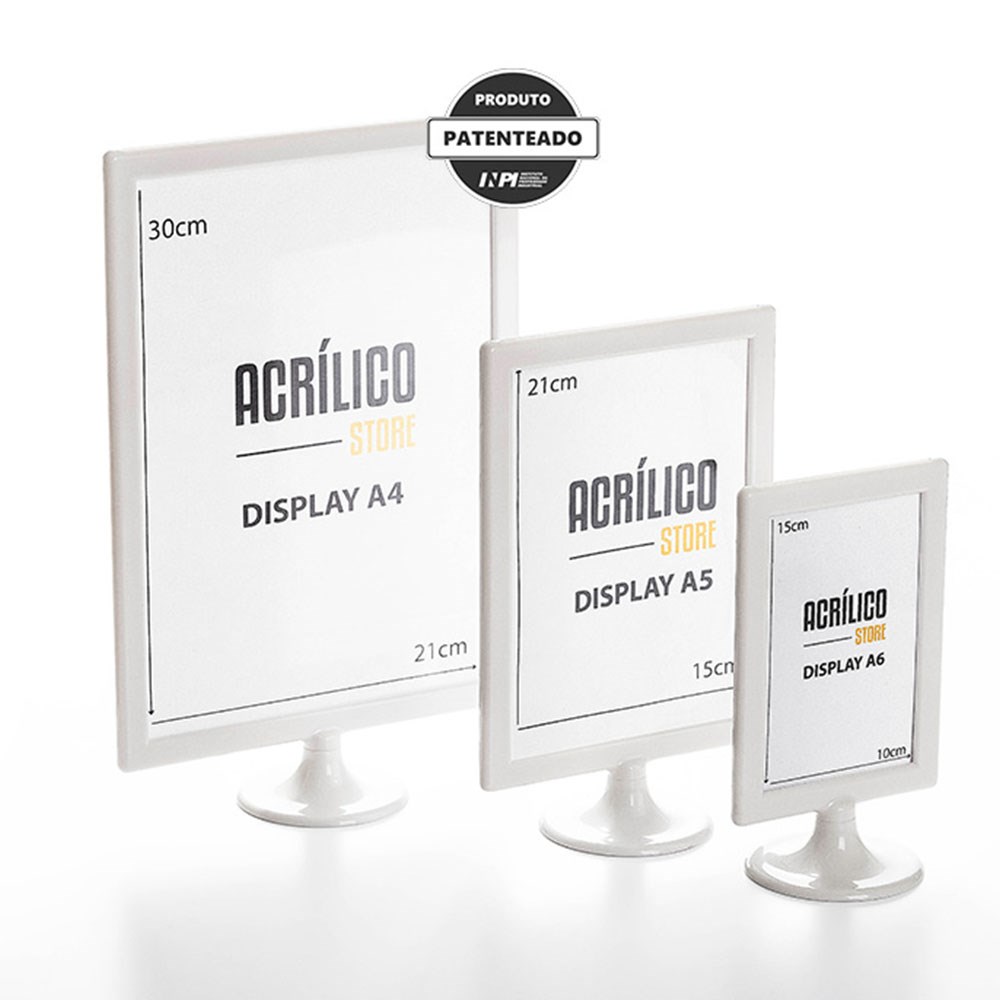 Display Tipo T Branco A5 Vertical (15x21cm)