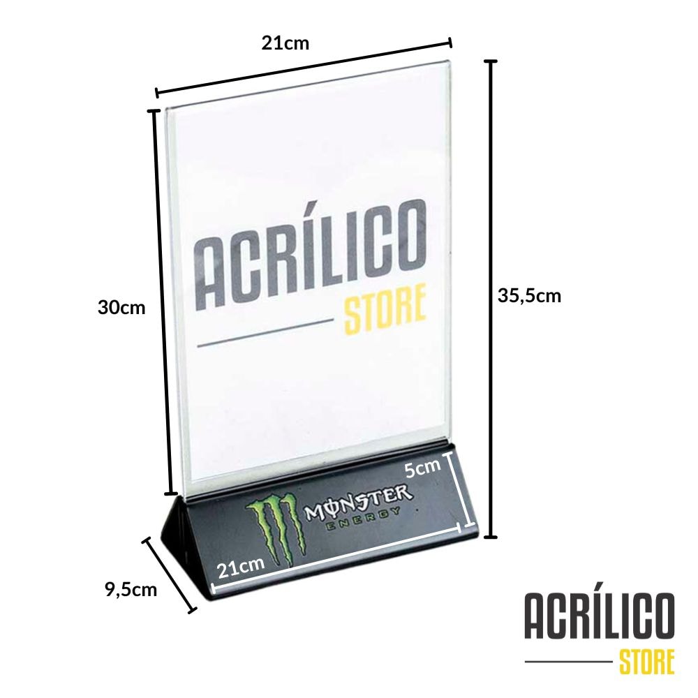 Display tipo T com Base Personalizada A4 (21x30cm)