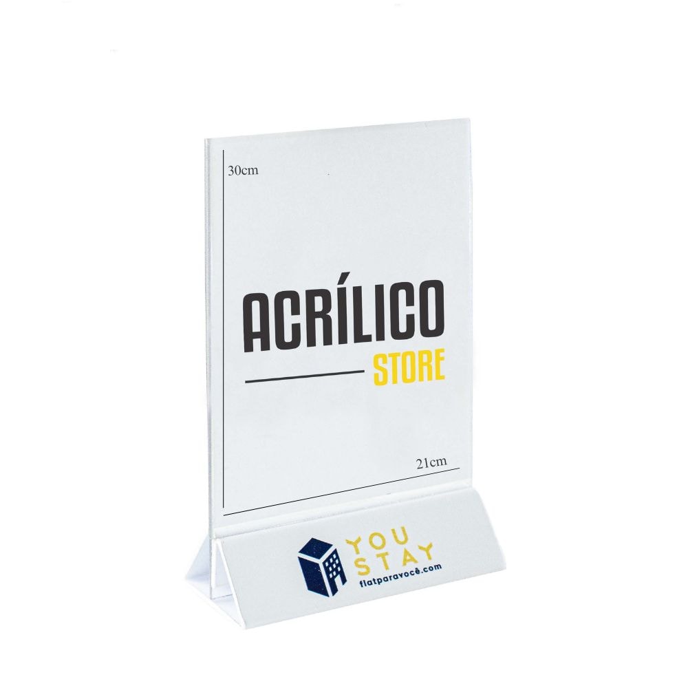 Display tipo T com Base Personalizada A4 (21x30cm)