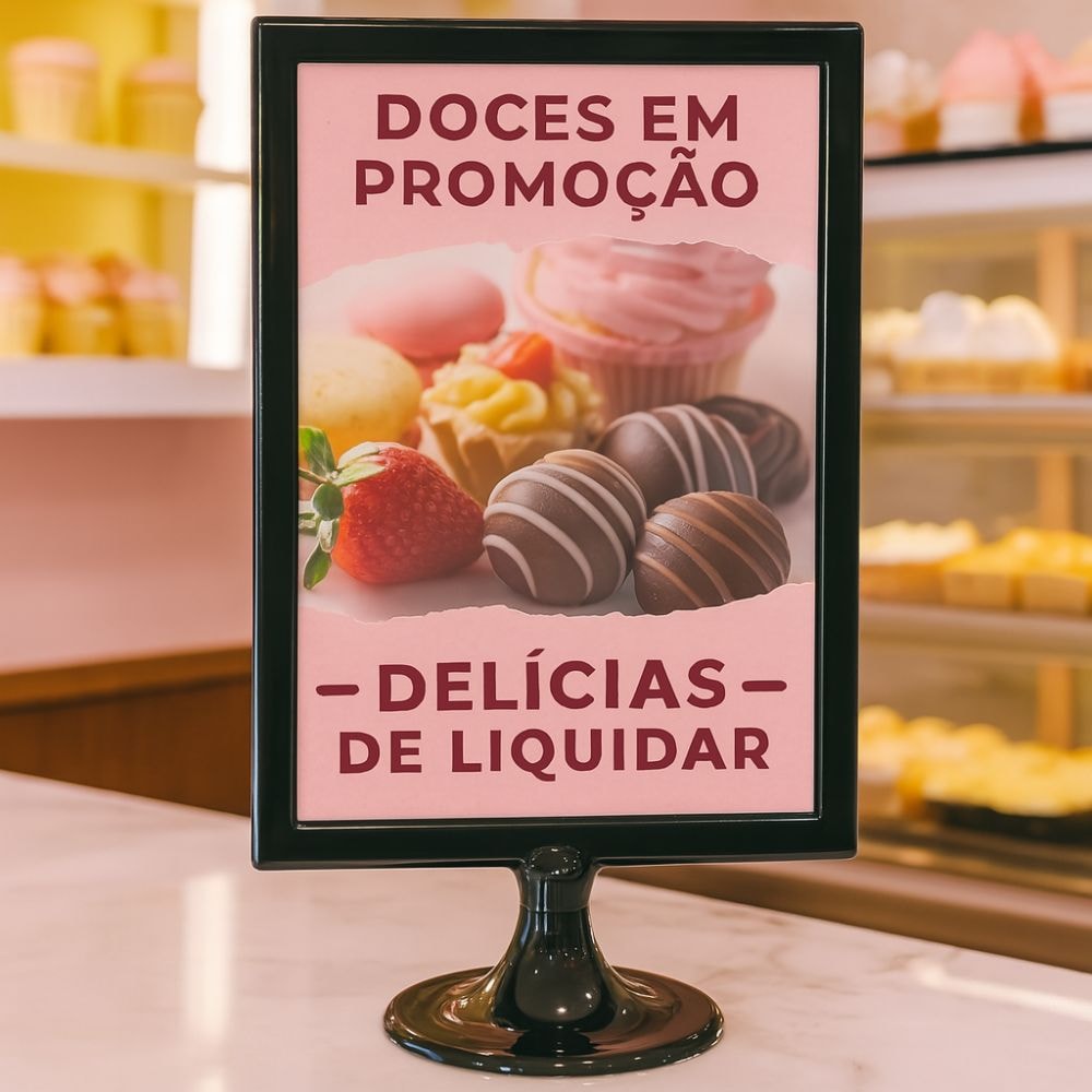 Display Tipo T Preto A4 Vertical (21x30cm)