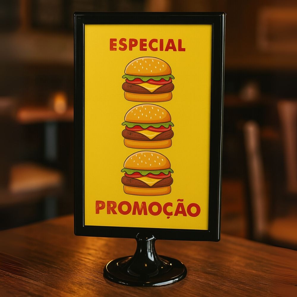Display Tipo T Preto A4 Vertical (21x30cm)