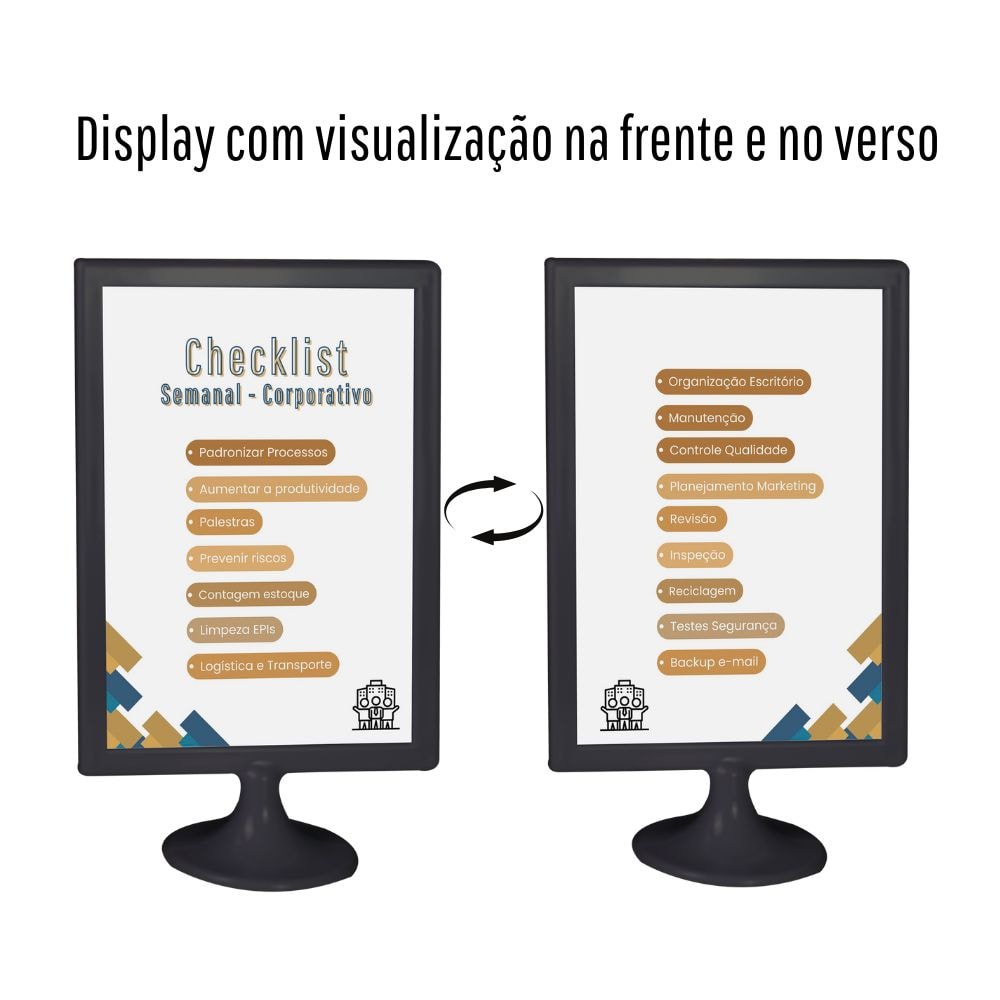 Display Tipo T Preto A4 Vertical (21x30cm) Display Tipo T Preto A4 Vertical (21x30cm)