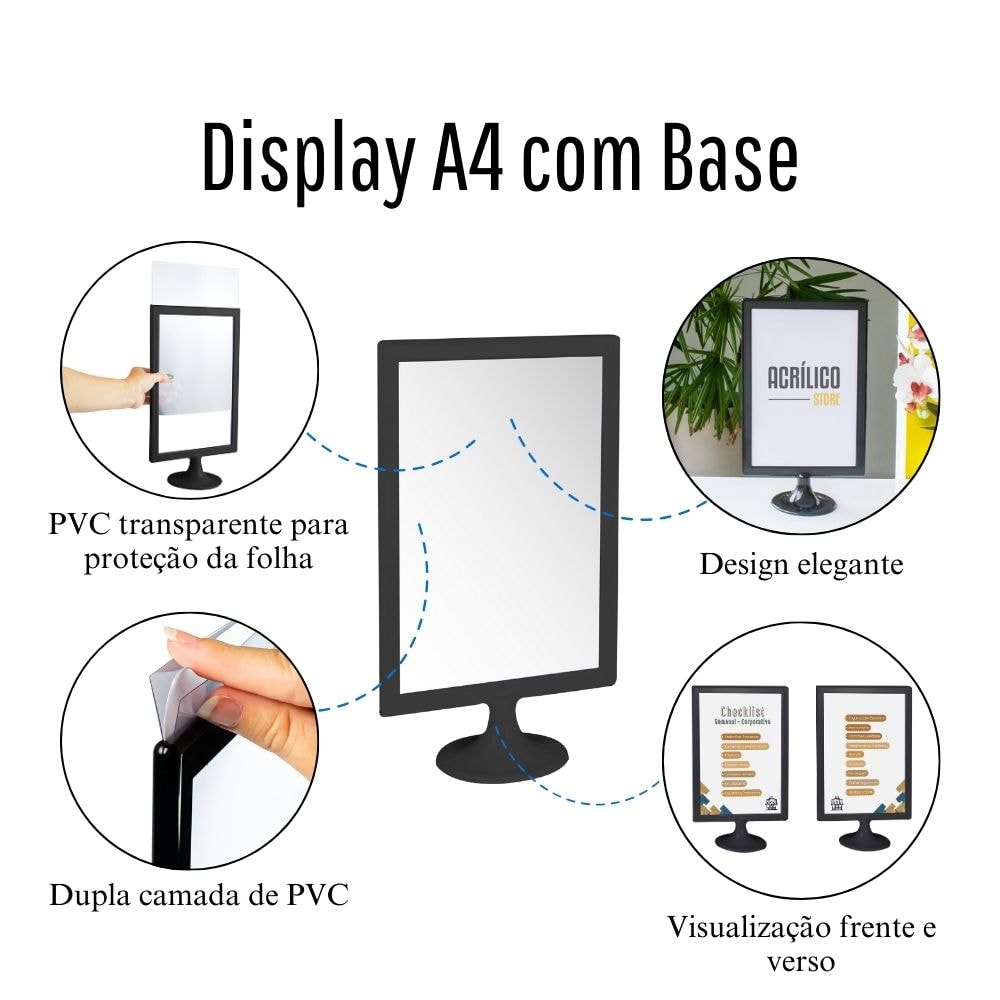 Display Tipo T Preto A4 Vertical (21x30cm) Display Tipo T Preto A4 Vertical (21x30cm)