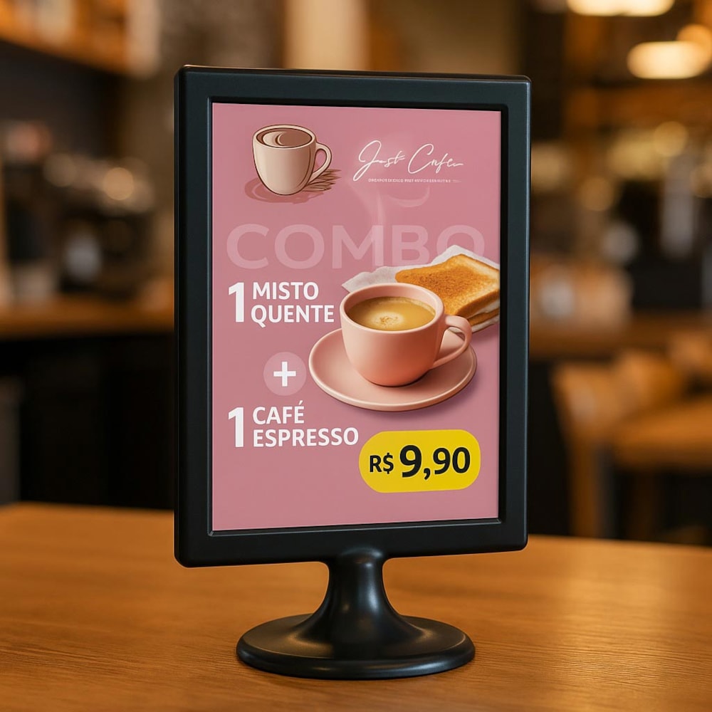 Display Tipo T Preto A4 Vertical (21x30cm) Display Tipo T Preto A4 Vertical (21x30cm)