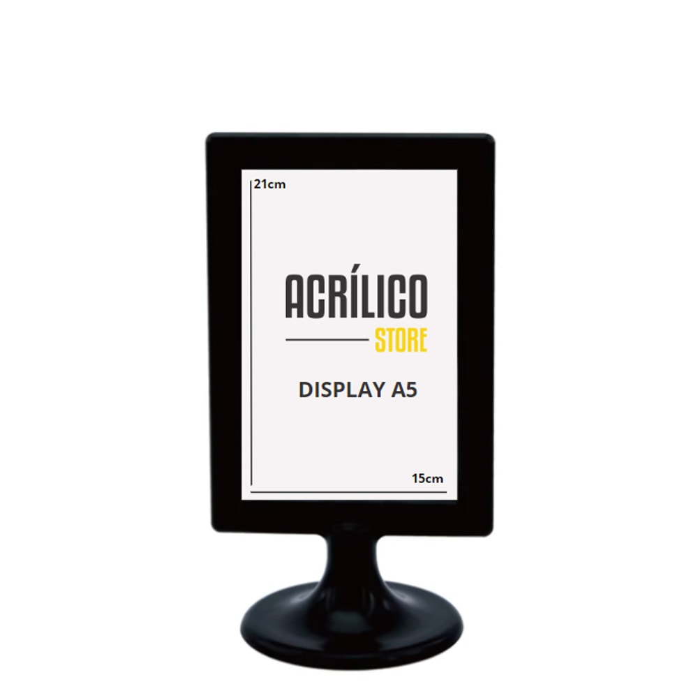 Display Tipo T Preto A5 Vertical (15x21cm)