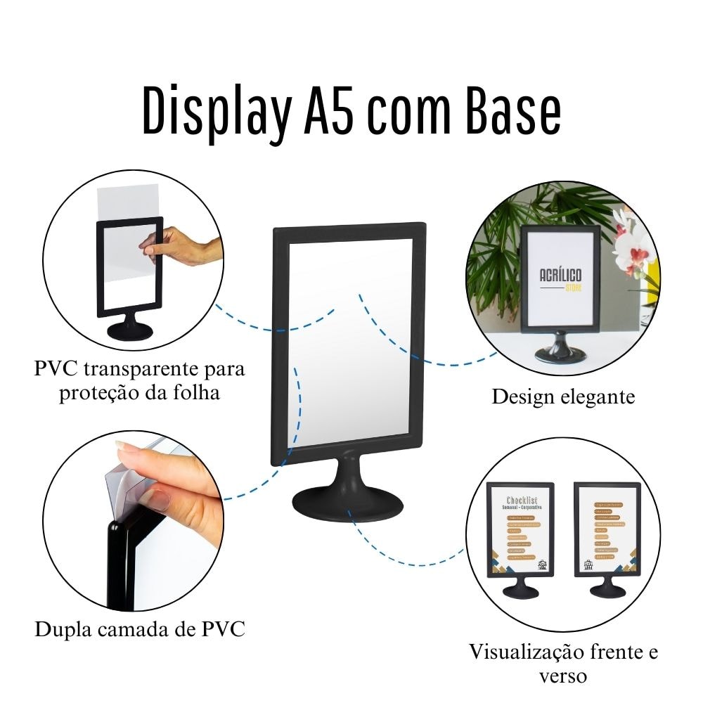 Display Tipo T Preto A5 Vertical (15x21cm) Display Tipo T Preto A5 Vertical (15x21cm)