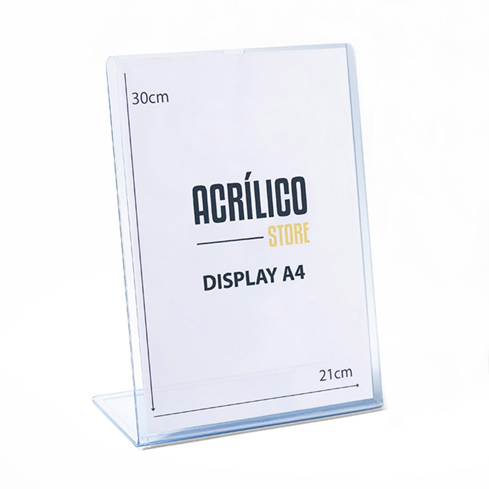 Display transparente tipo L A4 Vertical (21x30cm) Display transparente tipo L A4 Vertical (21x30cm)