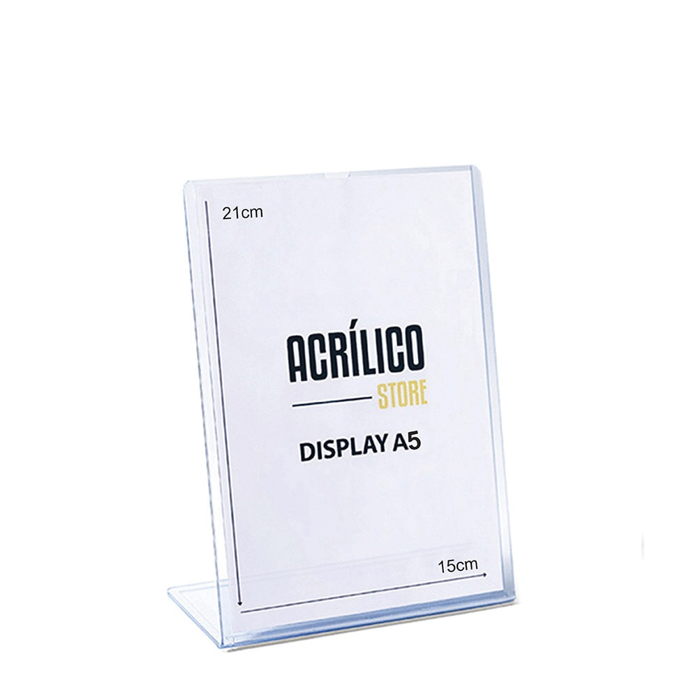 Display transparente Tipo L A5 Vertical (15x21cm) Display transparente Tipo L A5 Vertical (15x21cm)