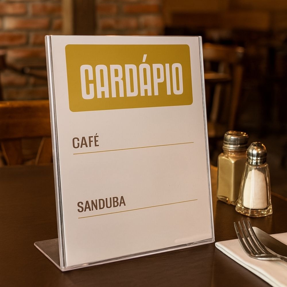 Display transparente Tipo L A5 Vertical (15x21cm) Display transparente Tipo L A5 Vertical (15x21cm)