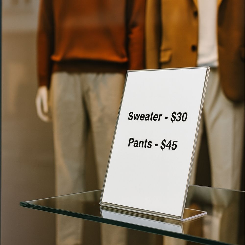 Display transparente Tipo L A5 Vertical (15x21cm) Display transparente Tipo L A5 Vertical (15x21cm)