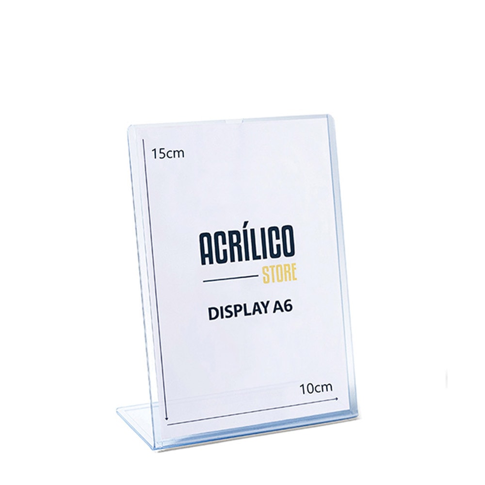 Display transparente tipo L A6 Vertical (10x15cm) Display transparente tipo L A6 Vertical (10x15cm)