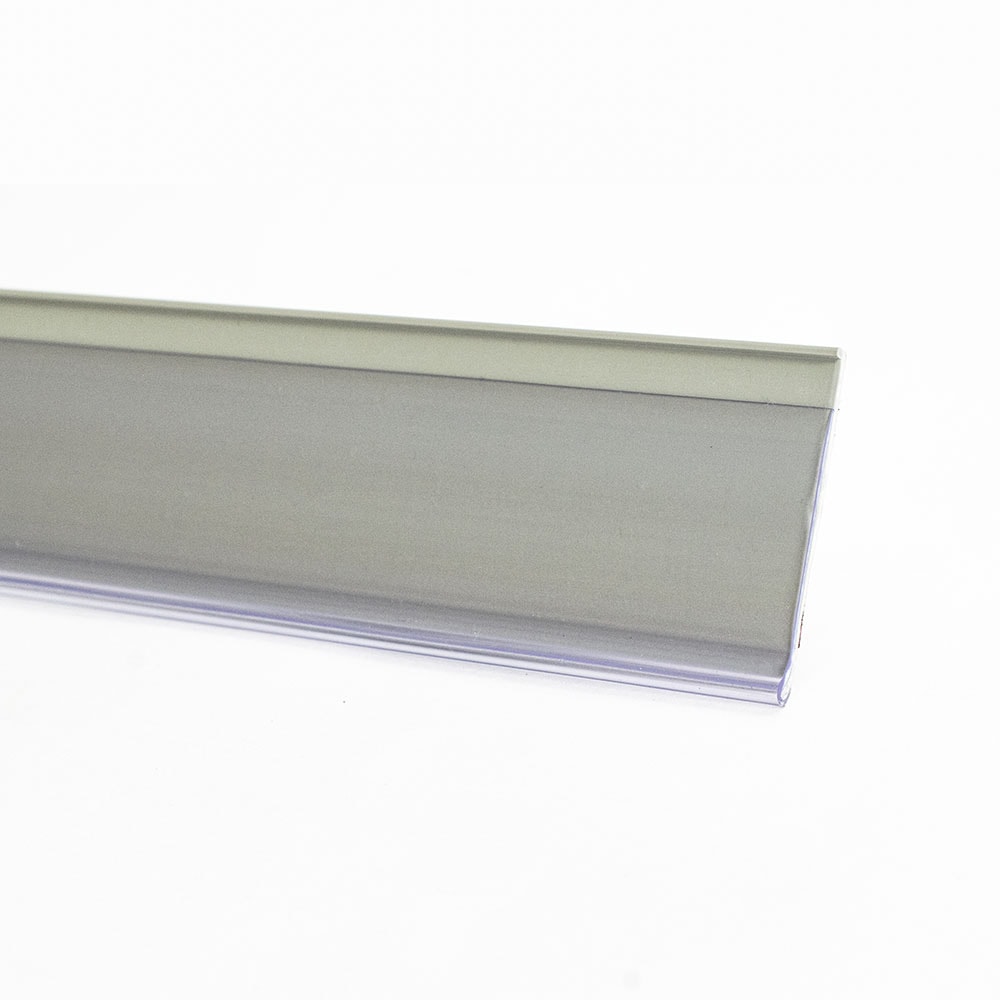 Etiqueta PVC para Gondola Modelo U fundo Cinza - 100x3,6cm Etiqueta PVC para Gondola Modelo U fundo Cinza - 100x3,6cm