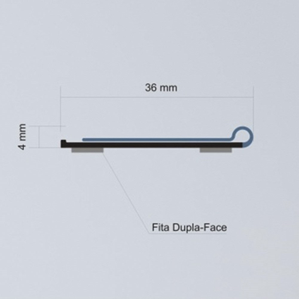 Etiqueta PVC para Gondola Modelo U fundo Preto - 100x3,6cm