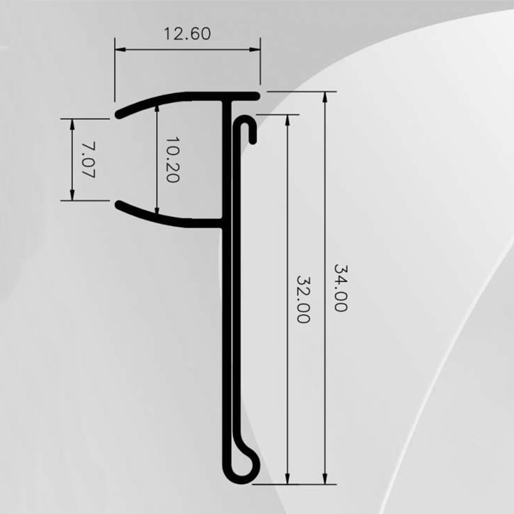 Etiqueta PVC para Prateleira de Vidro - 50cm Etiqueta PVC para Prateleira de Vidro - 50cm