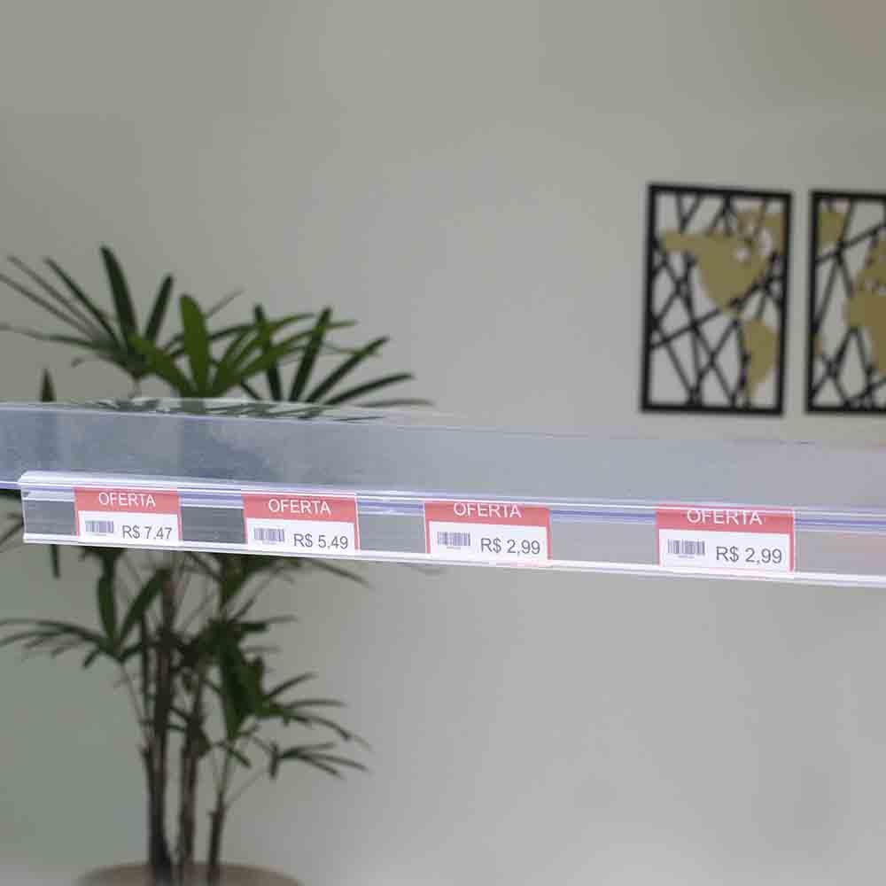 Etiqueta PVC para Prateleira de Vidro - 50cm Etiqueta PVC para Prateleira de Vidro - 50cm