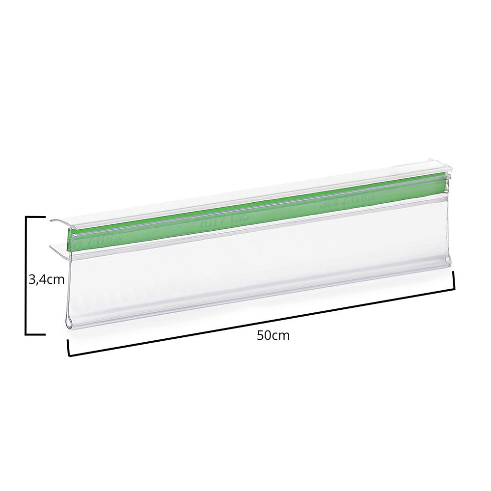 Etiqueta PVC para Prateleira de Vidro - 50cm Etiqueta PVC para Prateleira de Vidro - 50cm