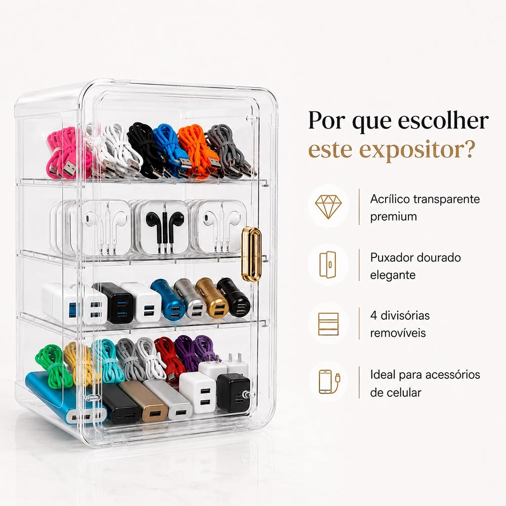 Expositor Acrílico para Celulares e Acessórios