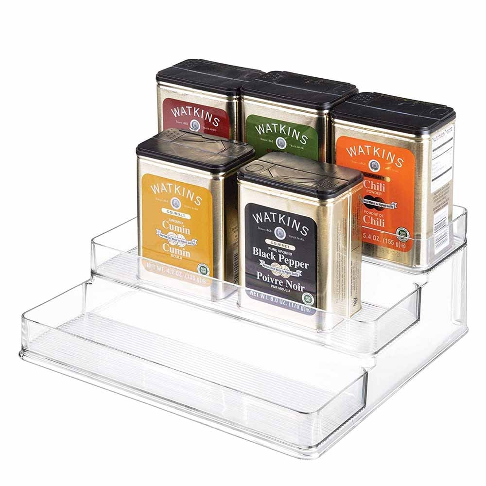 Expositor de Alimentos em Acrílico Com 3 Degraus Expositor de Alimentos em Acrílico Com 3 Degraus