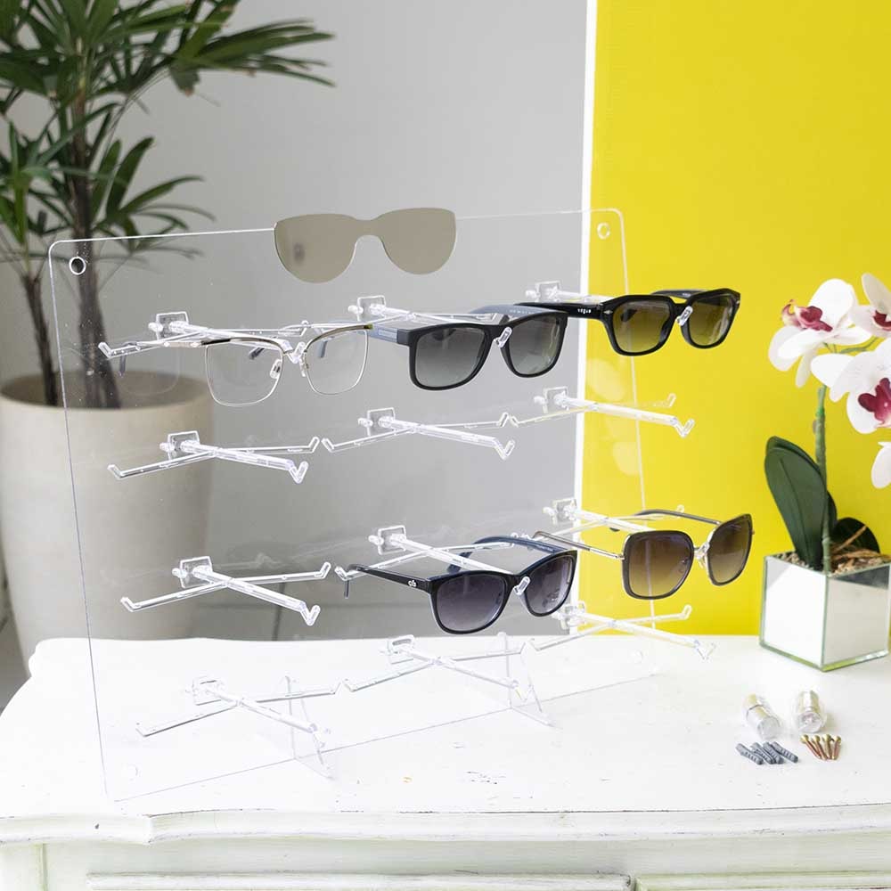 Expositor de Parede e Balcão para 12 Óculos Expositor de Parede e Balcão para 12 Óculos